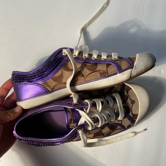 Coach sneakers with purple sequin trim - Picture 3 of 9